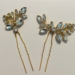 Gold hair pins, bridal hair pin, wedding hair